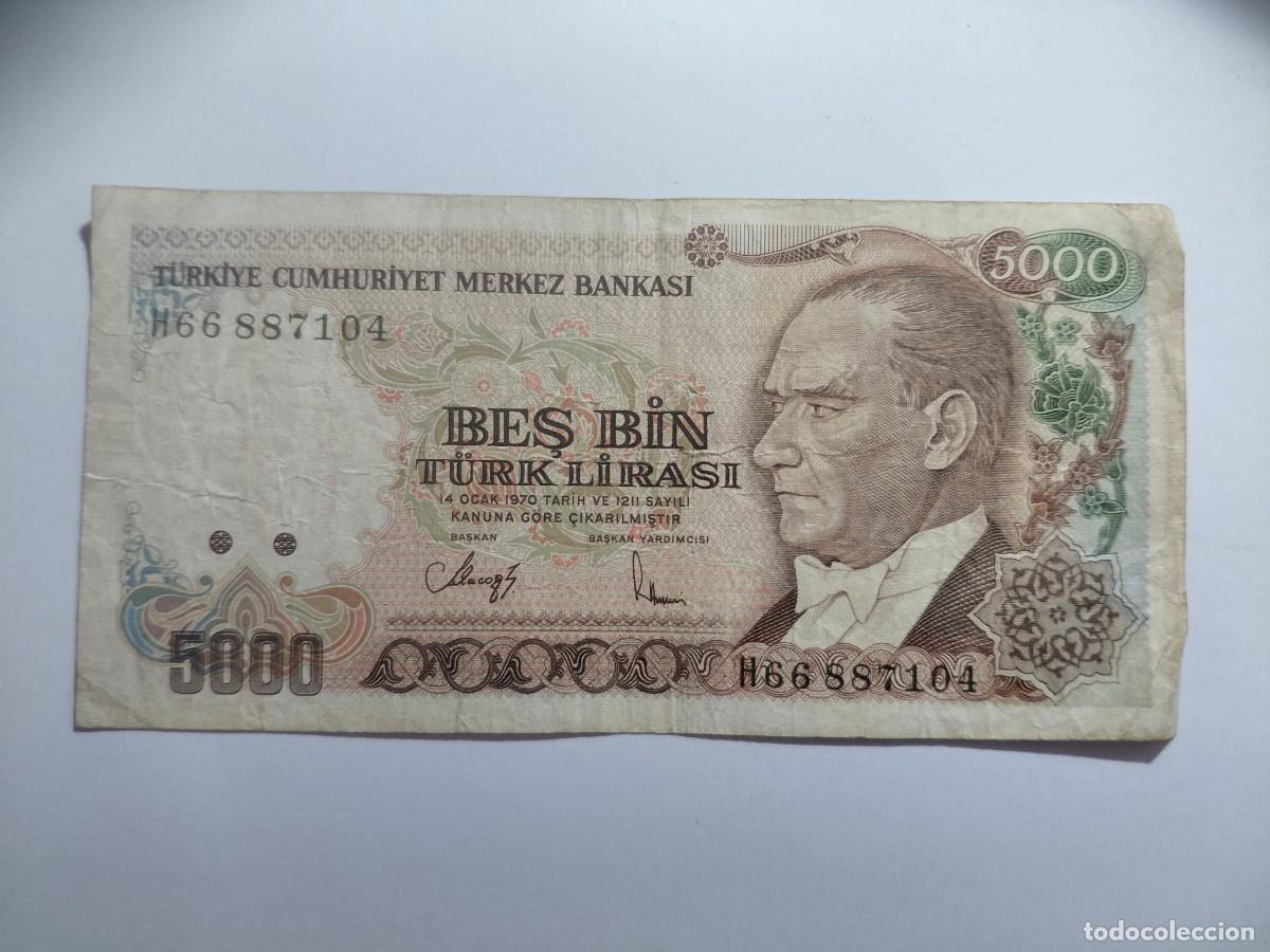 Billetes extranjeros: TURQUIA / BILLETE - 5000 LIRAS 1970 P197