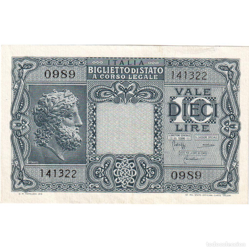 Billetes extranjeros: [#1233814] Billete, 10 Lire, Italia, KM:32a, EBC