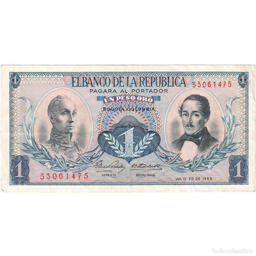 Billetes extranjeros: [#1233816] Billete, 1 Peso Oro, 1970, Colombia, KM:404e, MBC