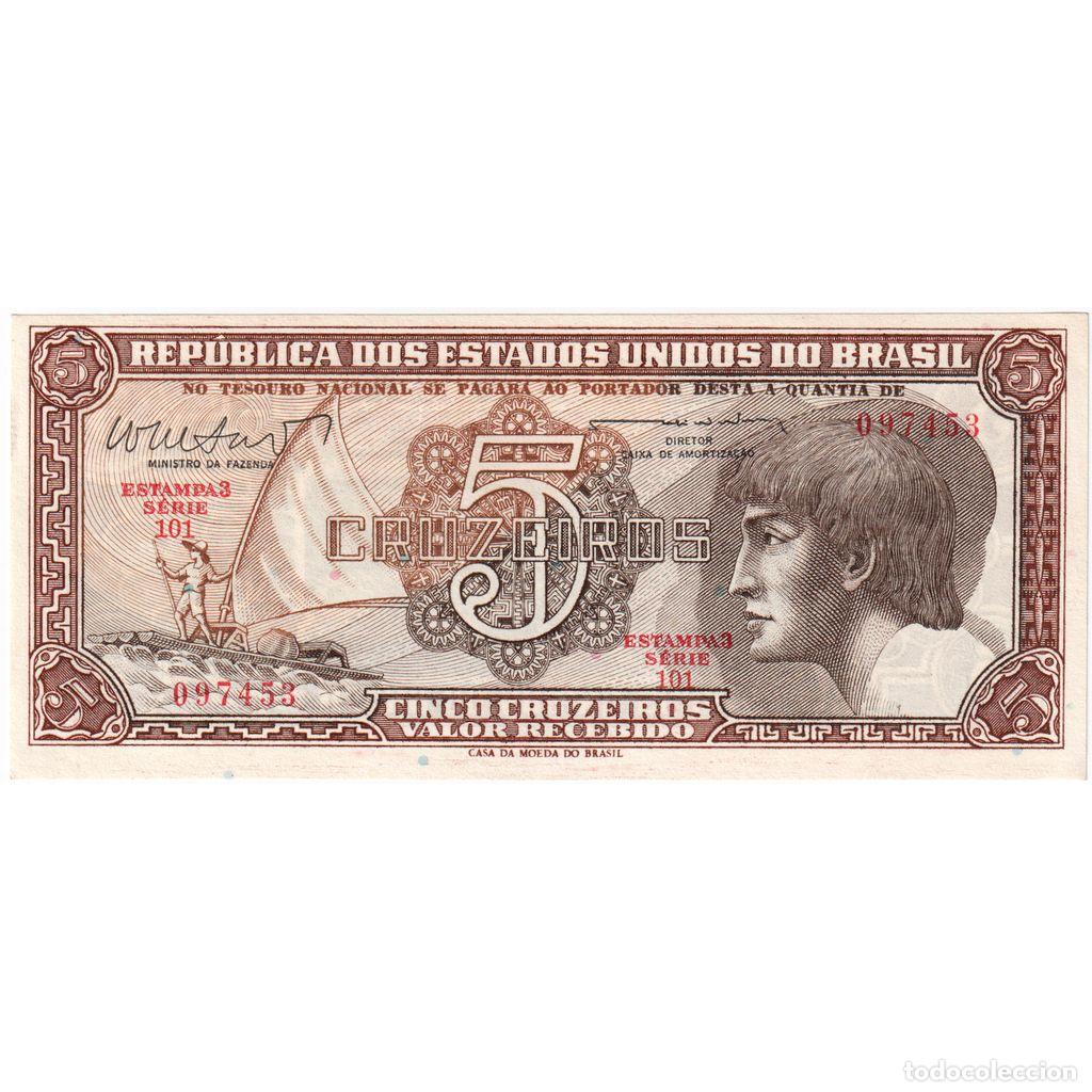 Billetes extranjeros: [#1233838] Billete, 5 Cruzeiros, Undated (1961-62), Brasil, KM:166b, UNC
