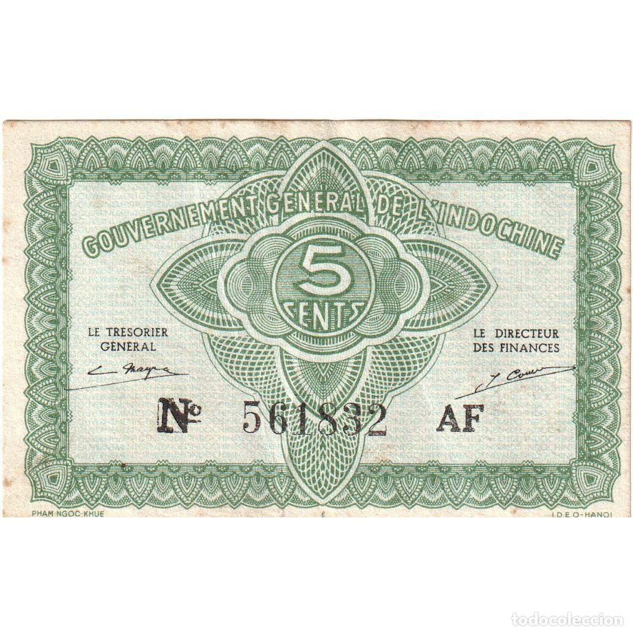 Billetes extranjeros: [#1233846] Indochina Francesa, 5 Cents, MBC