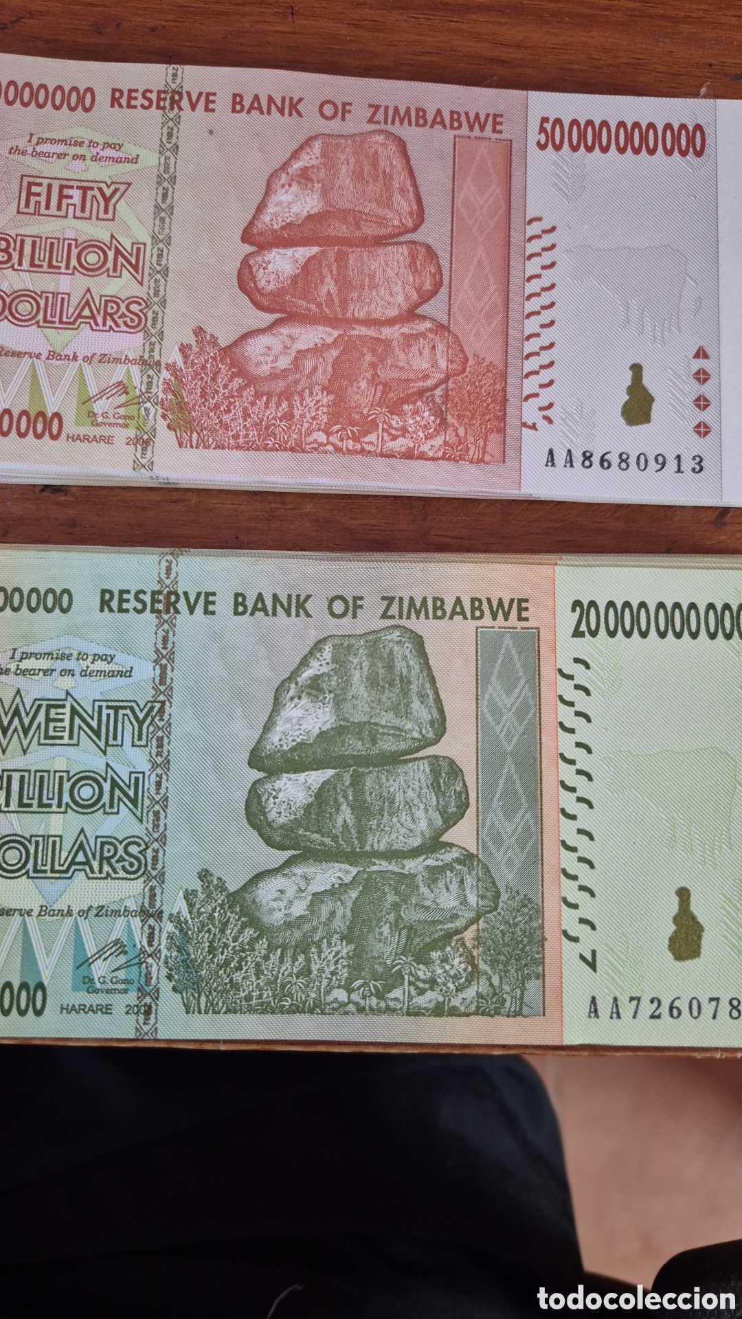Billetes extranjeros: 2 Billetes de Zimbabwe Sin Circular