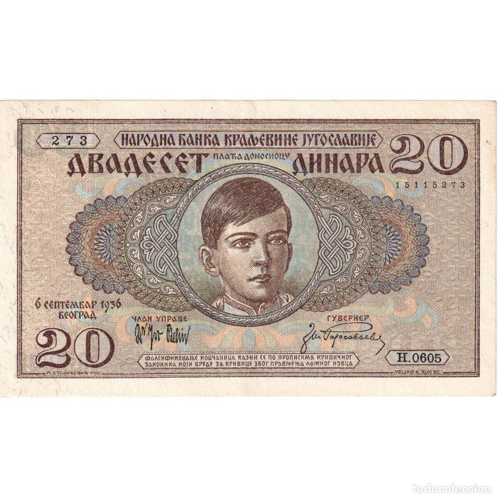 Billetes extranjeros: [#1233833] Billete, 20 Dinara, 1936, Yugoslavia, KM:30, MBC+