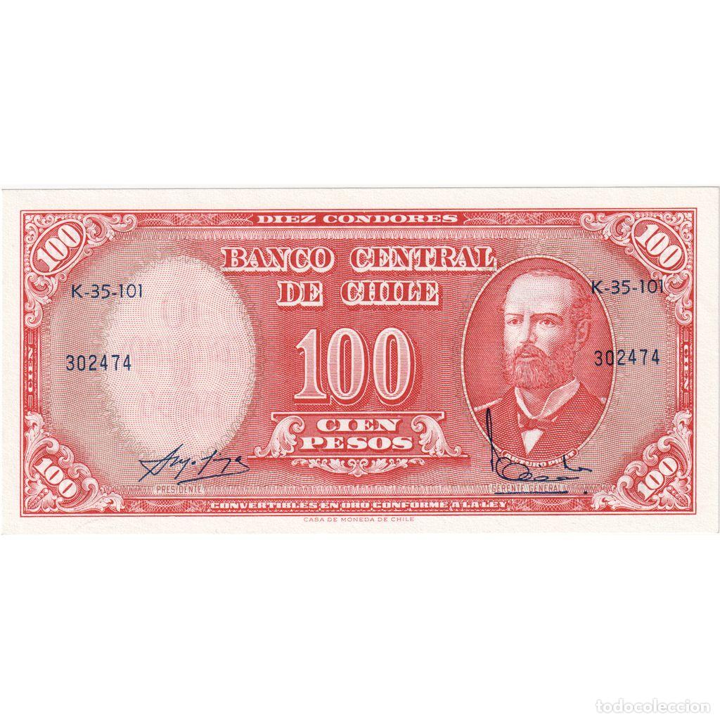 Billetes extranjeros: [#1233836] Chile, 100 Pesos = 10 Condores, UNC
