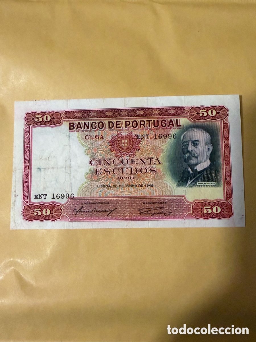 Billetes extranjeros: Portugal 50 Escudos 1949