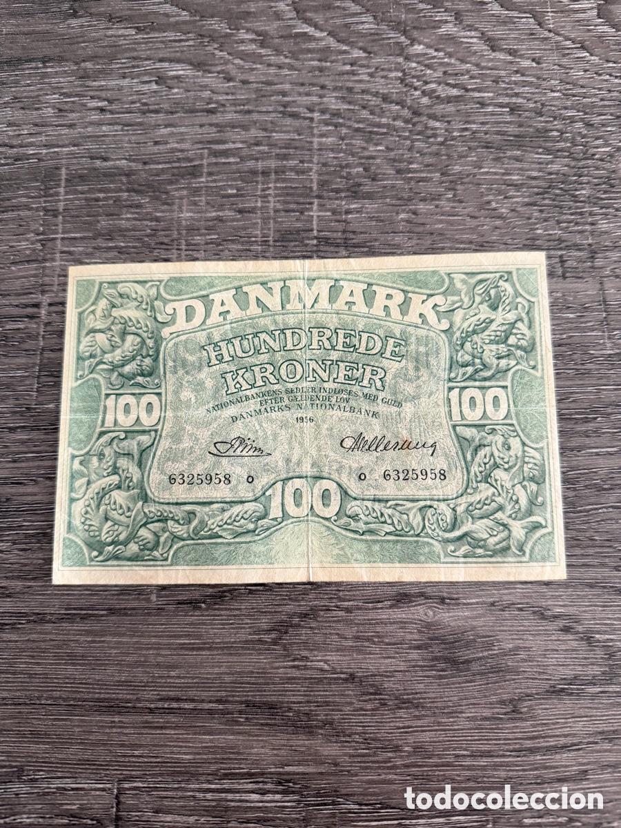 Billetes extranjeros: Denmark 100 Kroner 1956 Dinamarca
