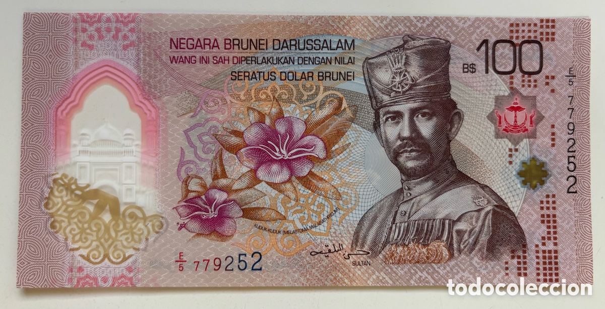 Billetes extranjeros: Billete BRUNEI 100 D&oacute;lares 2024 (2026) SC. Polimero. Dollar