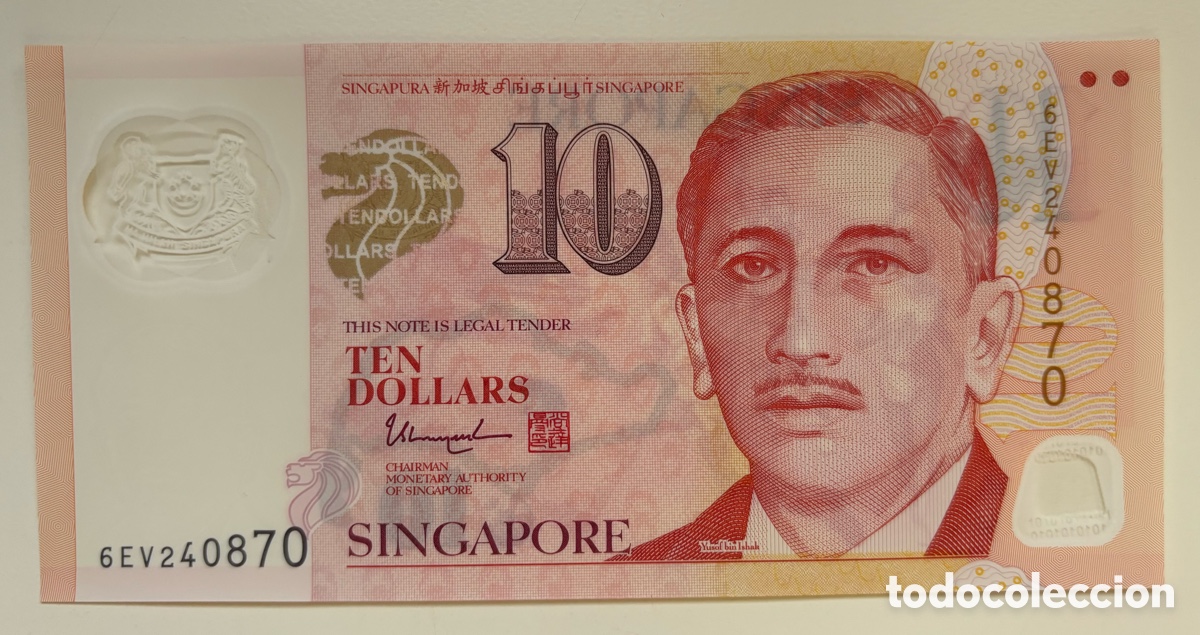 Billetes extranjeros: Billete SINGAPUR 10 D&oacute;lares n/d SC. Polimero