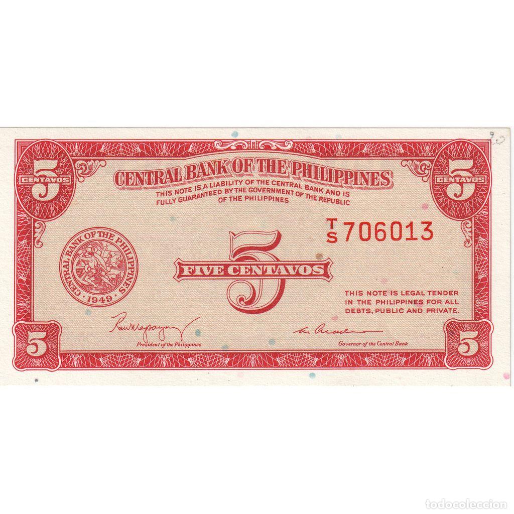 Billetes extranjeros: [#1233898] Billete, 5 Centavos, Filipinas, UNC