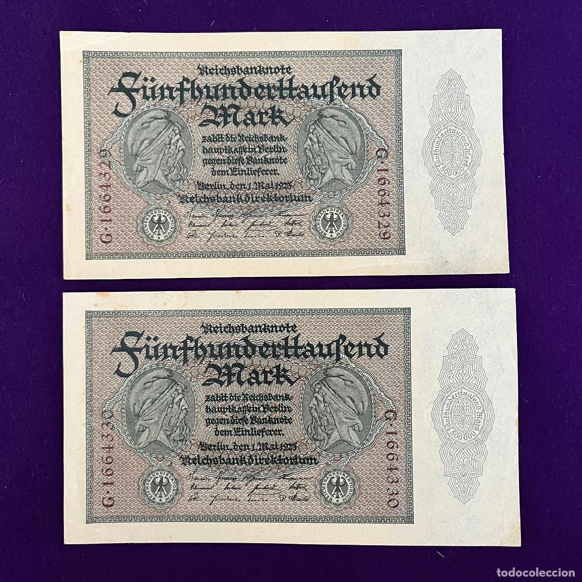 Billetes extranjeros: PAREJA DE BILLETES CORRELATIVOS DE ALEMANIA. BERLIN. 1923. PRECIOSOS. ORIGINALES.
