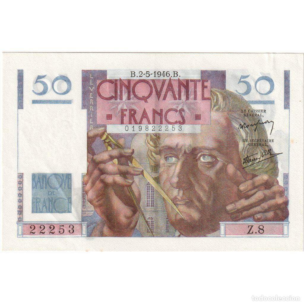 Billetes extranjeros: [#377711] Francia, 50 Francs, Le Verrier, 1946-05-02, Z.8, EBC+
