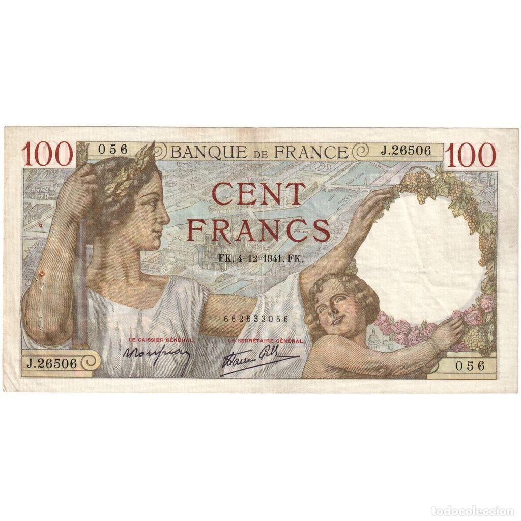 Billetes extranjeros: [#377714] Francia, 100 Francs, Sully, 1941-12-04, J.26506, MBC