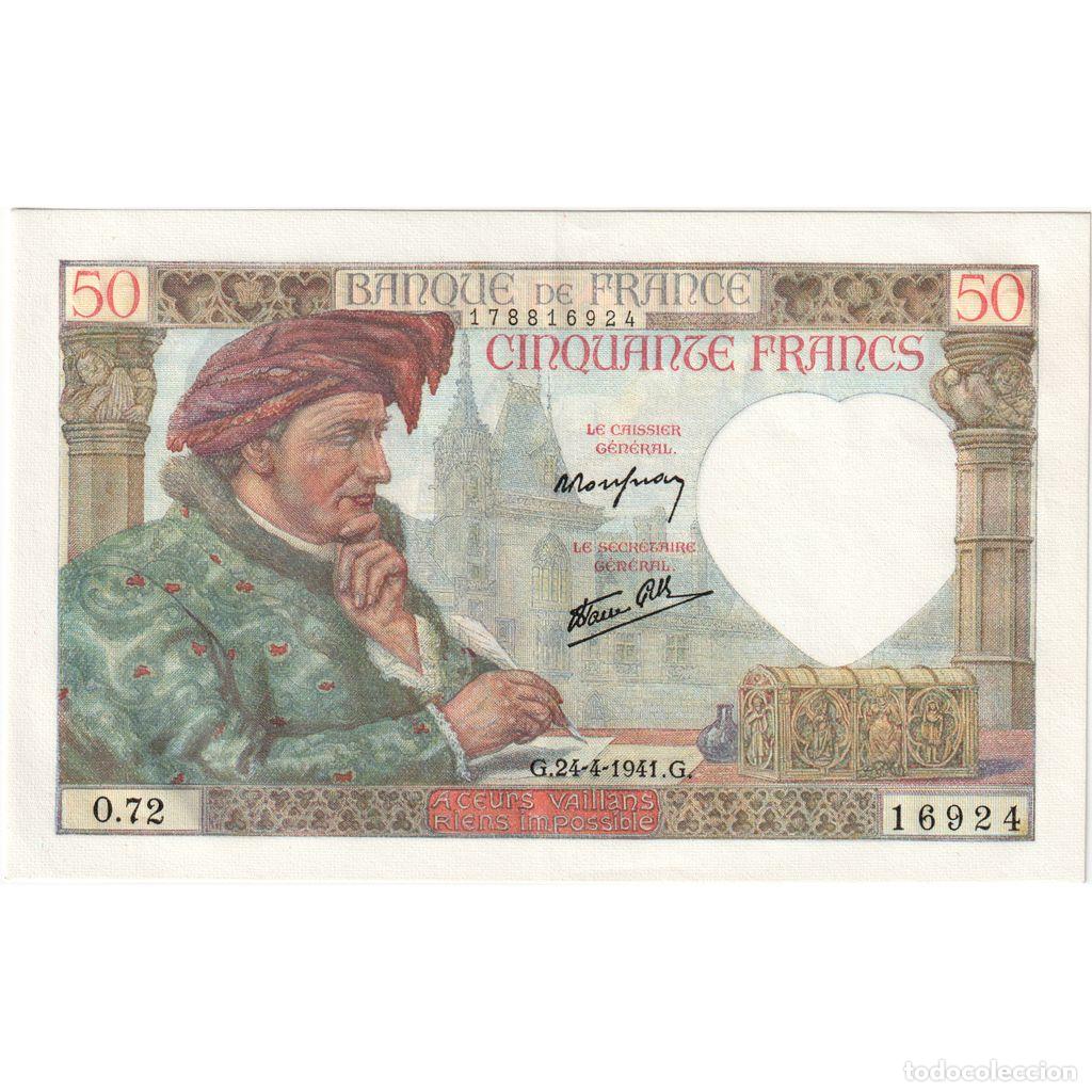 Billetes extranjeros: [#377721] Francia, 50 Francs, Jacques Coeur, 1941-04-24, O.72, SC