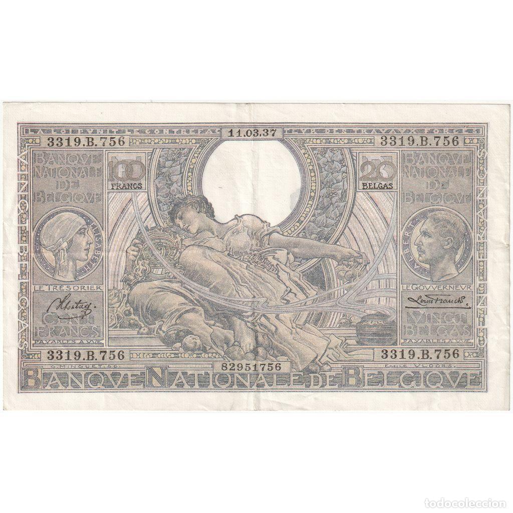 Billetes extranjeros: [#377756] B&eacute;lgica, 100 Francs-20 Belgas, 1937-03-11, MBC