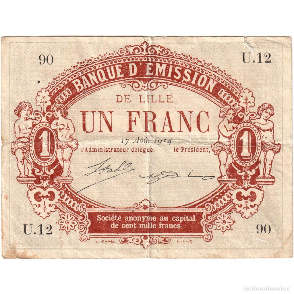 Billetes extranjeros: [#377771] Francia, 1 Franc, 1914-08-17, U.12, MBC