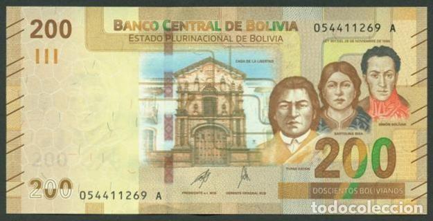 International Banknotes: BOLIVIA. 200 bolivianos 2018(2024). Ver firmas. S/C. Gato andino.