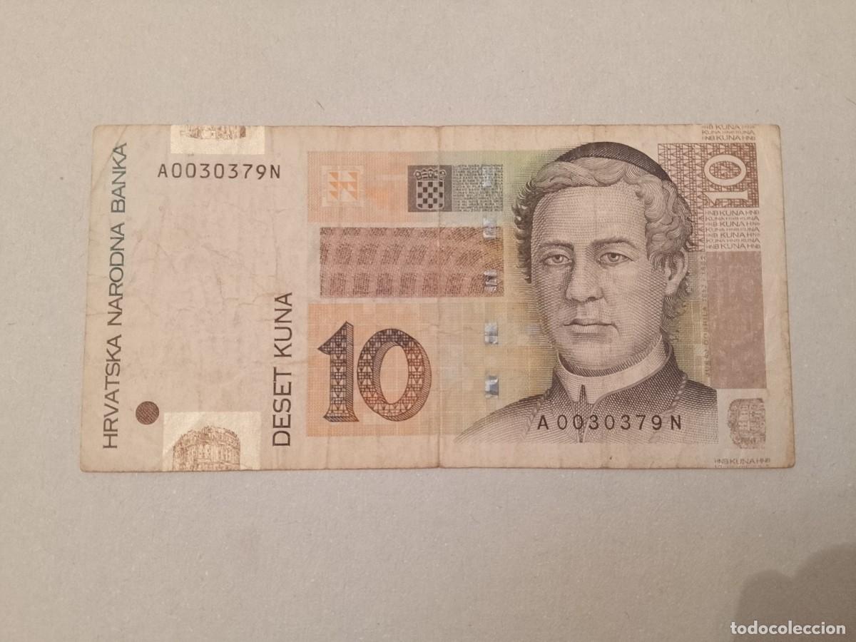 Billetes extranjeros: Billete Croacia, 10 kuna, n&ordm; bajo 0030379, a&ntilde;o 2001