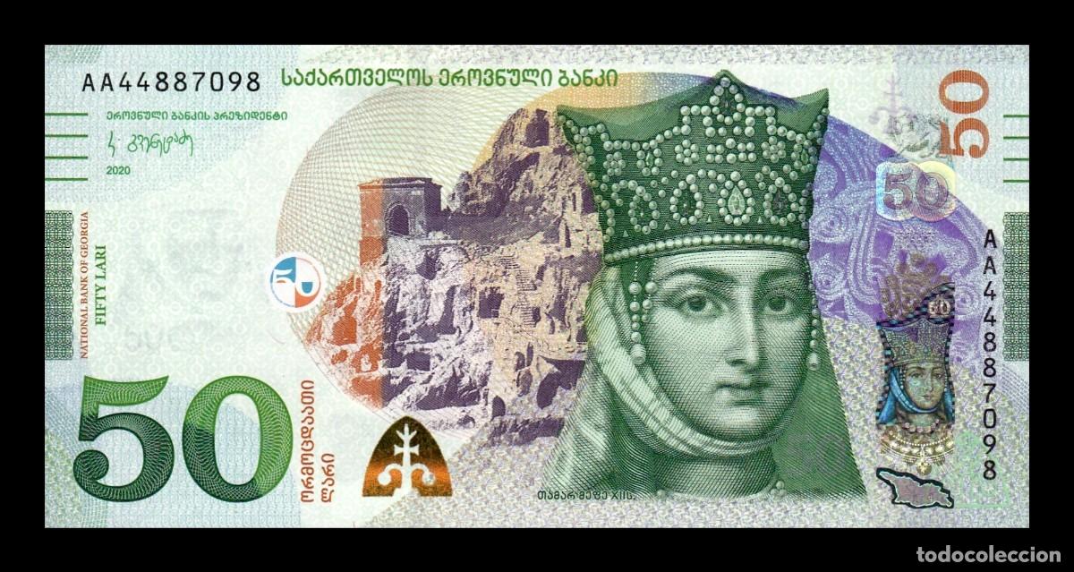 Billetes extranjeros: Georgia 50 Lari Tamara 2020 Pick 79b Sc Unc