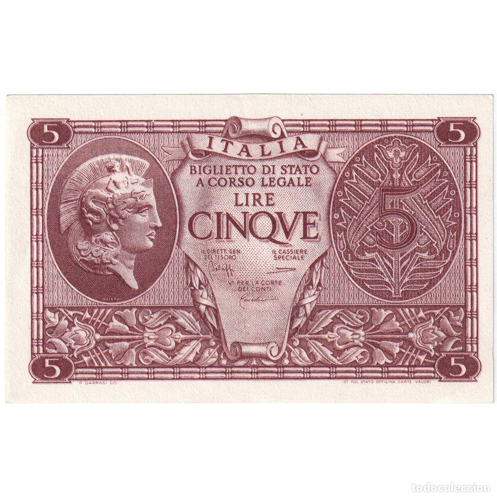 Billetes extranjeros: [#1233944] Italia, 5 Lire, 1944-11-23, UNC