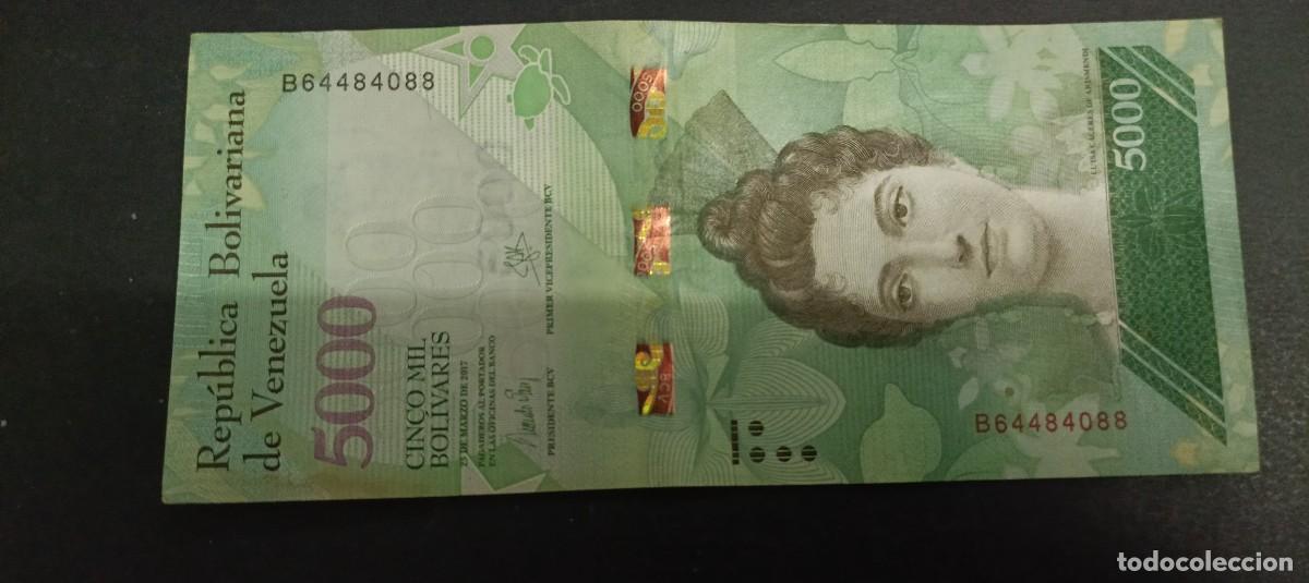 Billetes extranjeros: VENEZUELA 5000 BOLIVARES 2017 MBC P=97