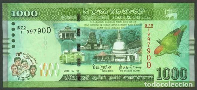 Billetes extranjeros: SRI LANKA. Conmemorativo 1000 rupees 2018. S/C.