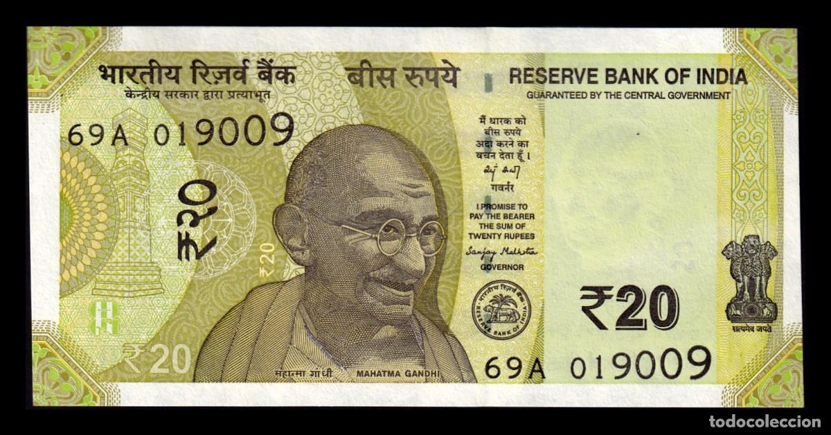 Billetes extranjeros: India 20 Rupias Gandhi 2025 Pick 110z Nuevo Sin Letra Sc Unc