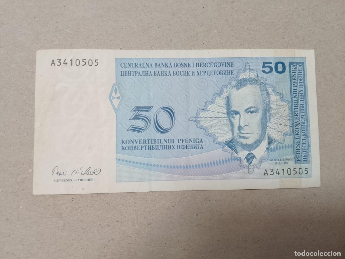 Billetes extranjeros: Billete Bosnia Herzegovina, 50 pfeniga, , serie A, a&ntilde;o 1998