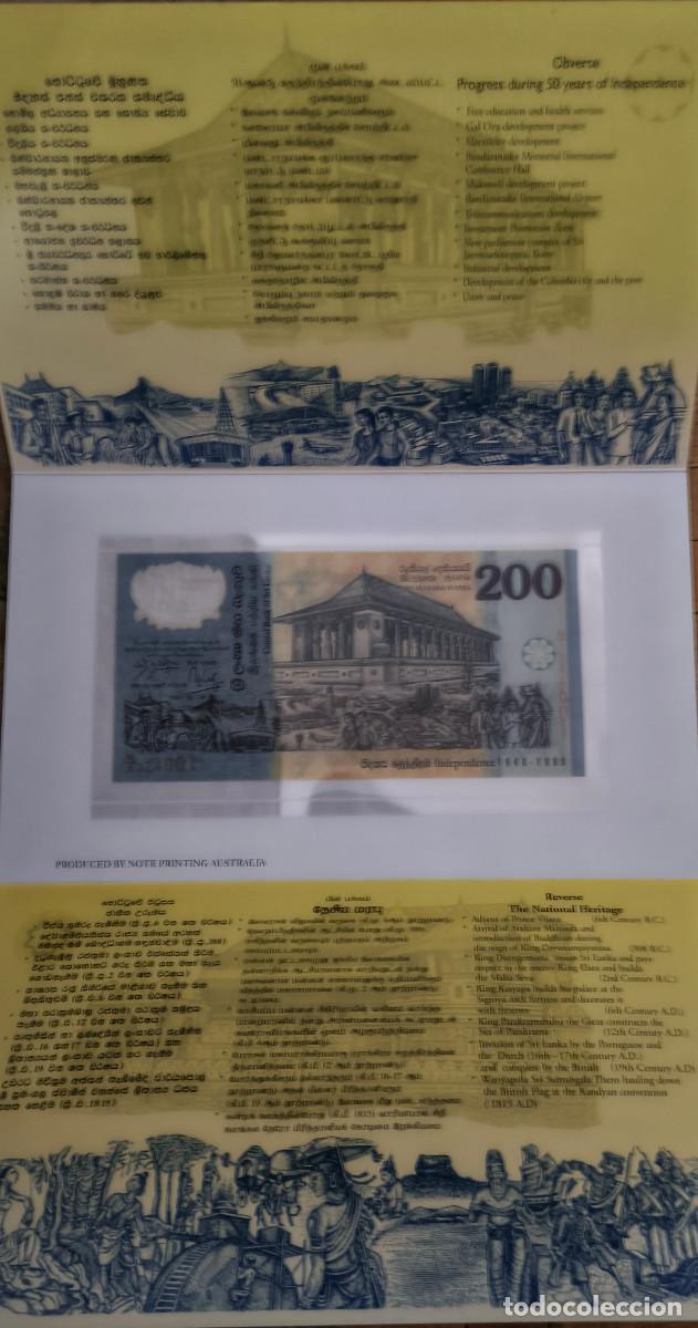 Billets internationaux: SRI LANKA. Conmem. 200 rupees 1998. Pick 114a. S/C. Polimero. En estuche original. N&ordm; serie en rojo