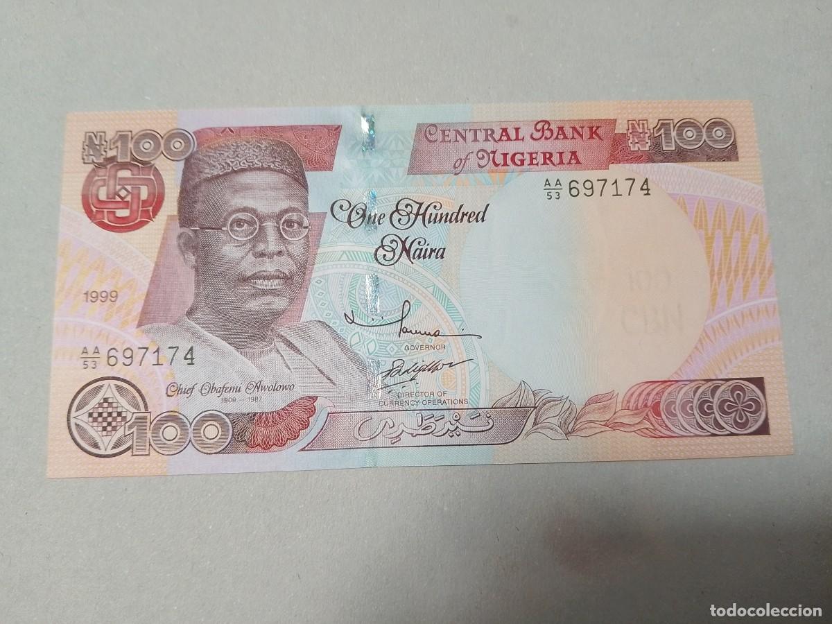 Billetes extranjeros: Billete Nigeria, 100 Naira, a&ntilde;o 1999, serie AA, UNC
