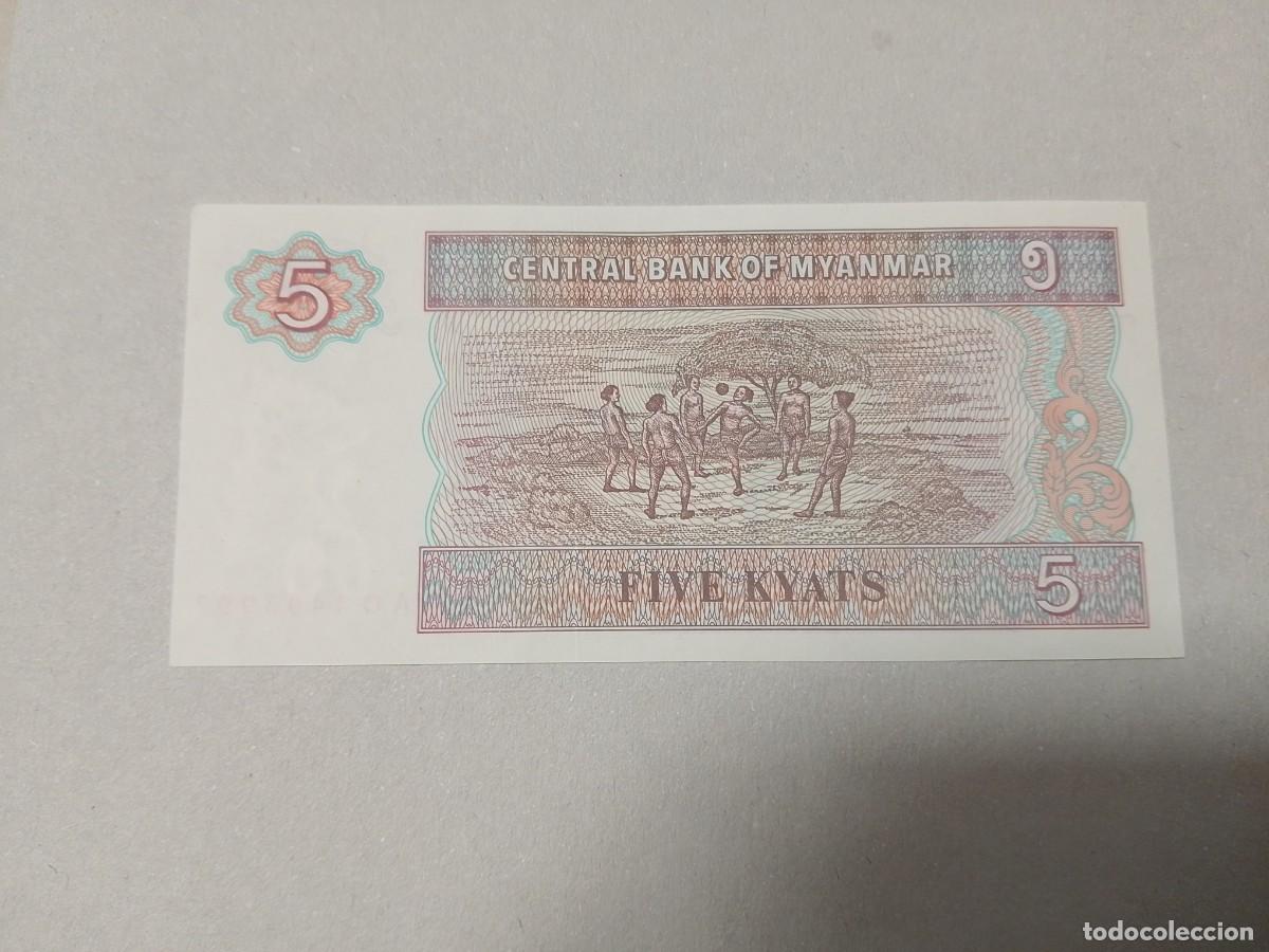Billetes extranjeros: Billete Myanmar, 5 kyats, a&ntilde;o 1994, UNC