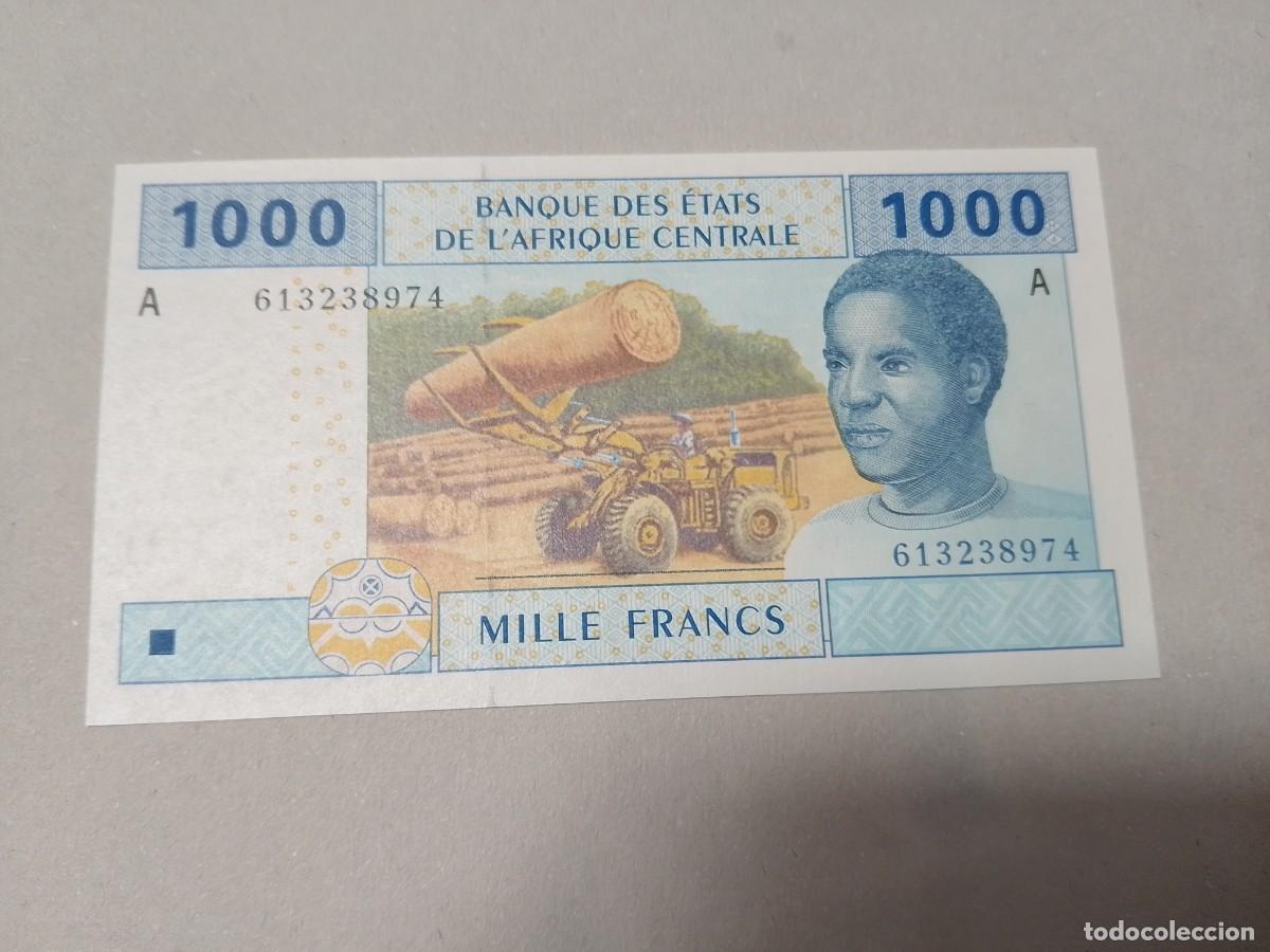 Billetes extranjeros: Billete Estados &Aacute;frica central, 1000 francs, serie A, a&ntilde;o 2002, UNC