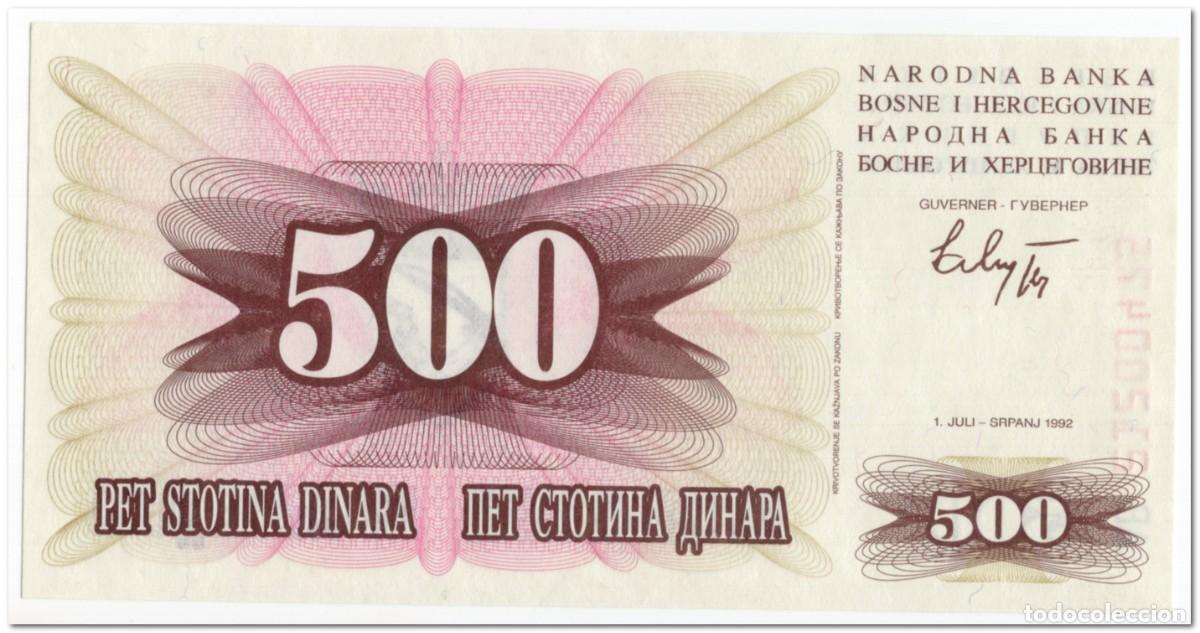 Billetes extranjeros: BOSNIA AND HERZEGOVINA,500 DINARA,1992,P.14,UNC