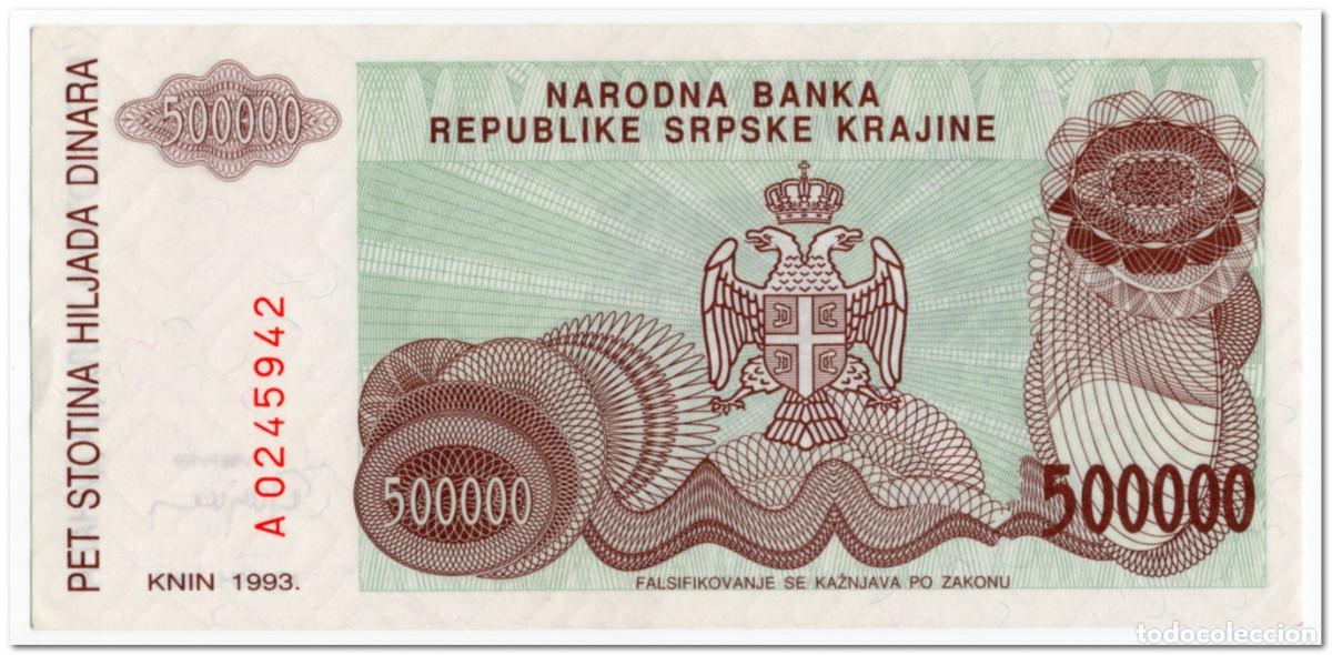 Billetes extranjeros: CROATIA,500 000 DINARA,1993,P.R23,AU-UNC