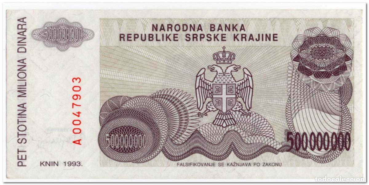 Billetes extranjeros: CROATIA,500 000 000 DINARA,1993,P.R26,AU