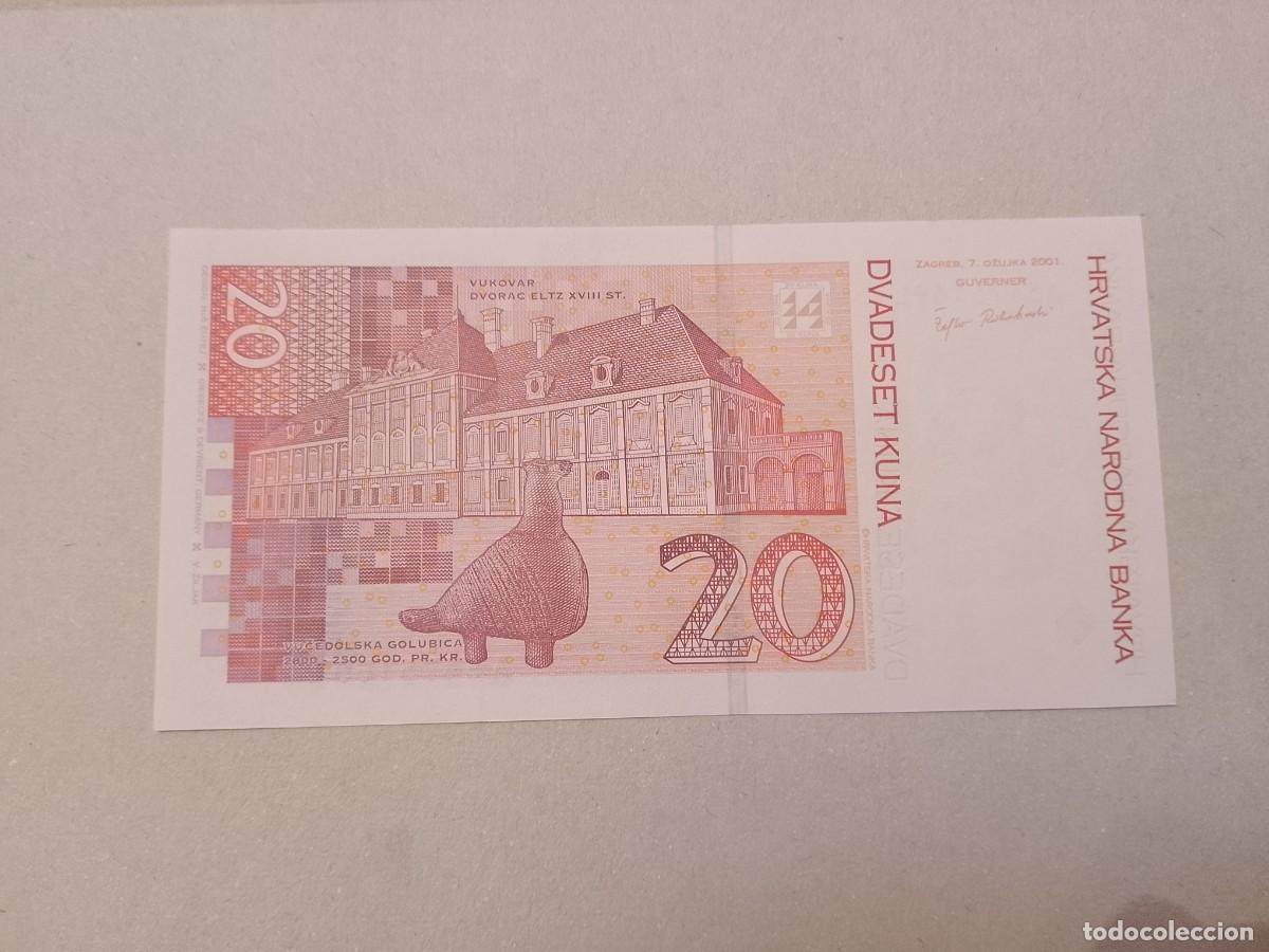 Billetes extranjeros: Billete Croacia, 20 kuna, a&ntilde;o 2001, UNC