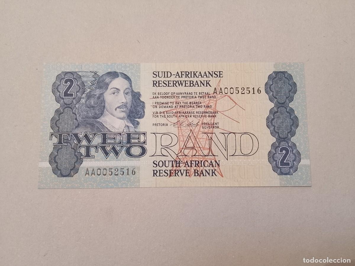 Billetes extranjeros: Billete Sud&aacute;frica, 2 rand, a&ntilde;o 1978, serie AA0052516, n&ordm; bajisimo, UNC