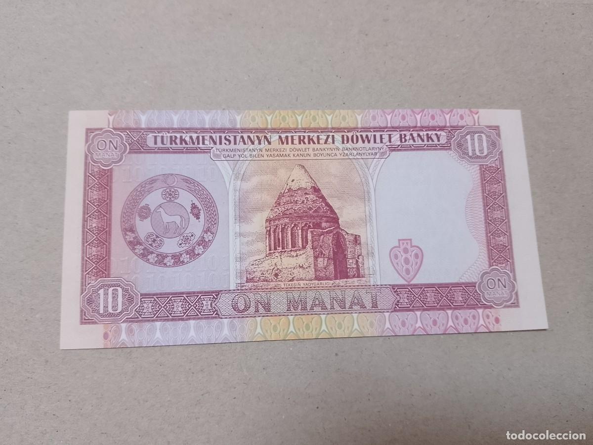 Billetes extranjeros: Billete TURKMENISTAN, 10 MANAT, a&ntilde;o 1993, serie AA, UNC