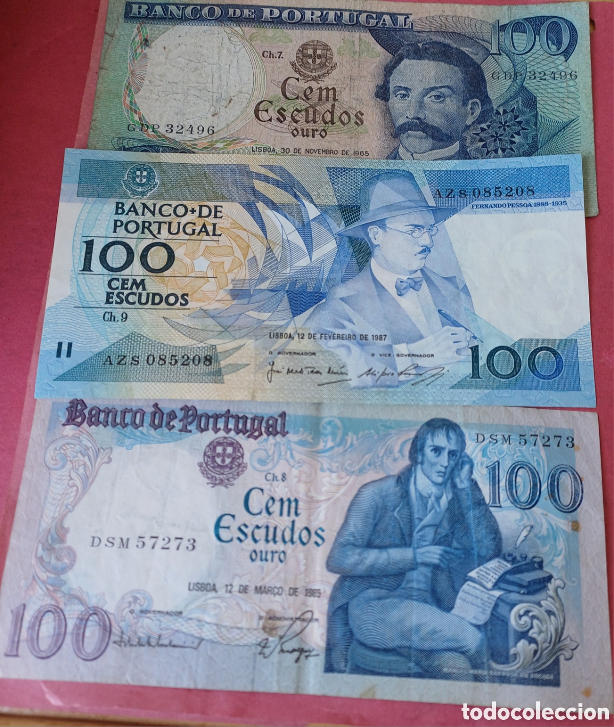 Billetes extranjeros: Portugal lote de 7 billetes
