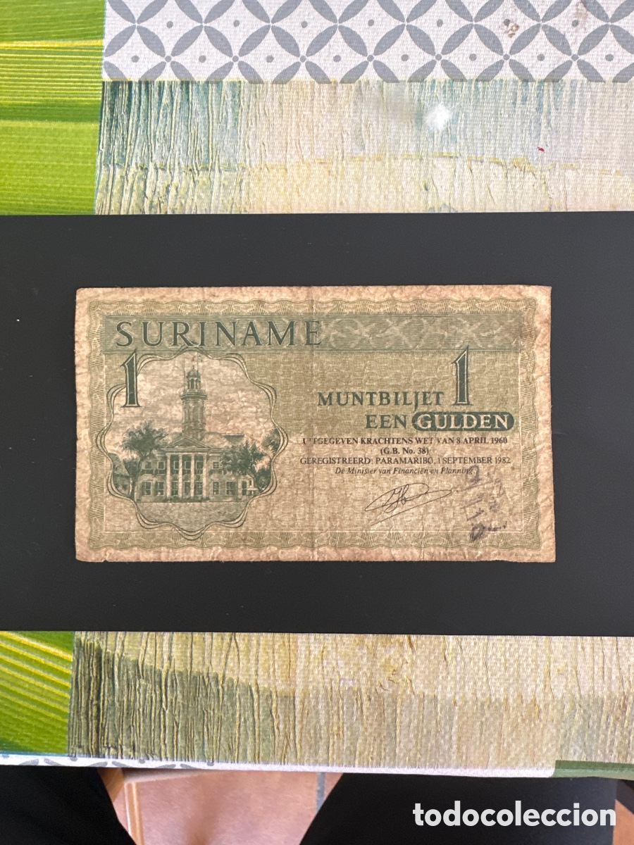 Billetes extranjeros: Billete de Suriname 1 gulden a&ntilde;o 1960-1982