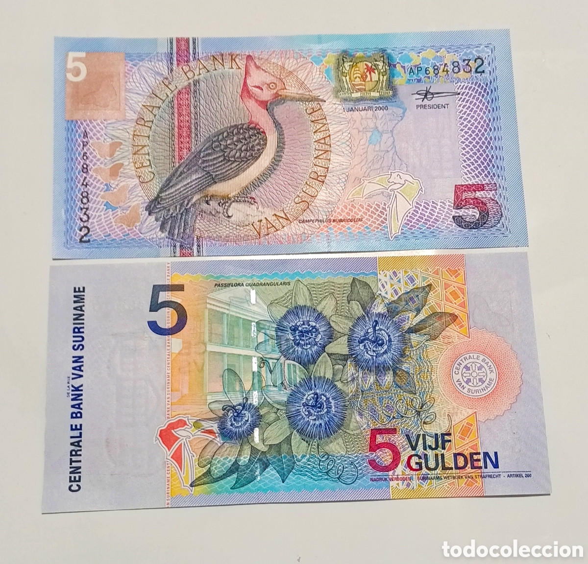 Billetes extranjeros: Billete Surinam original % lee descripci&oacute;n