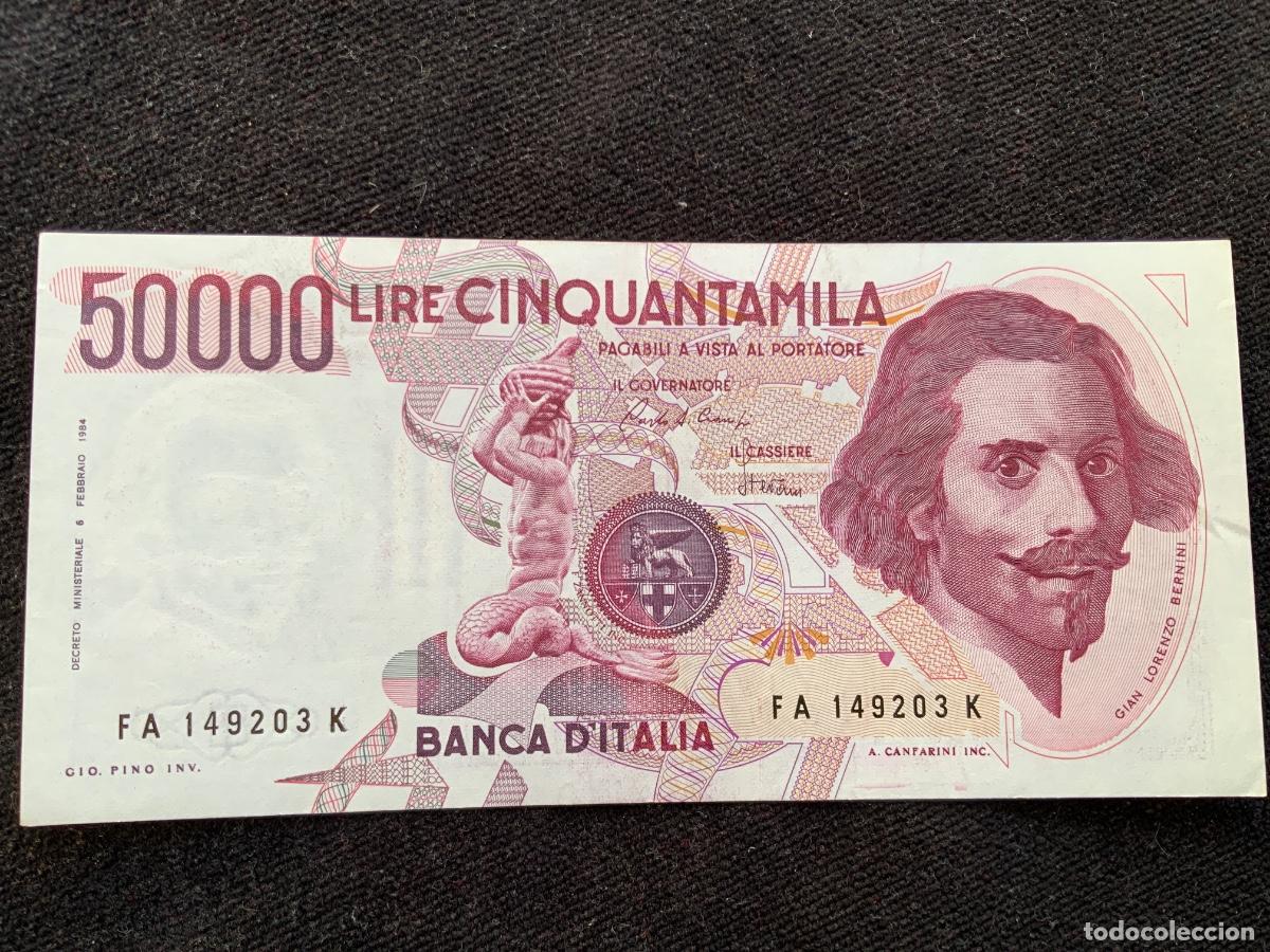 Billetes extranjeros: Billete 50000 liras italia 1984.