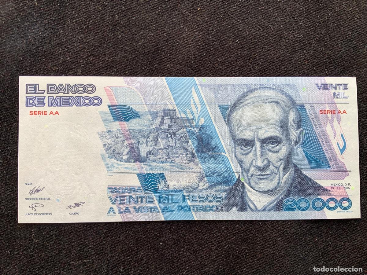 Billetes extranjeros: Billete 20000 pesos 1985 mexico.