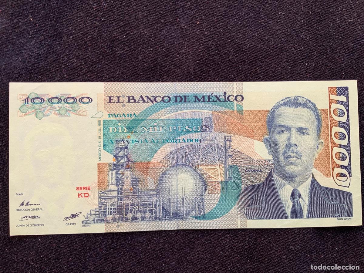 Billetes extranjeros: Billete 10000 pesos 1985, mexico.