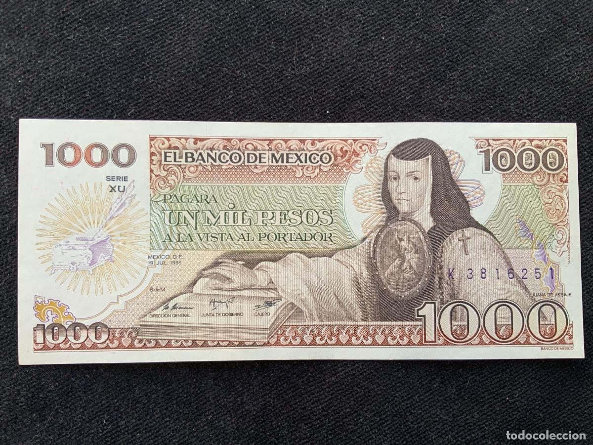 Billetes extranjeros: Billete 1000 pesos 1985, mexico.