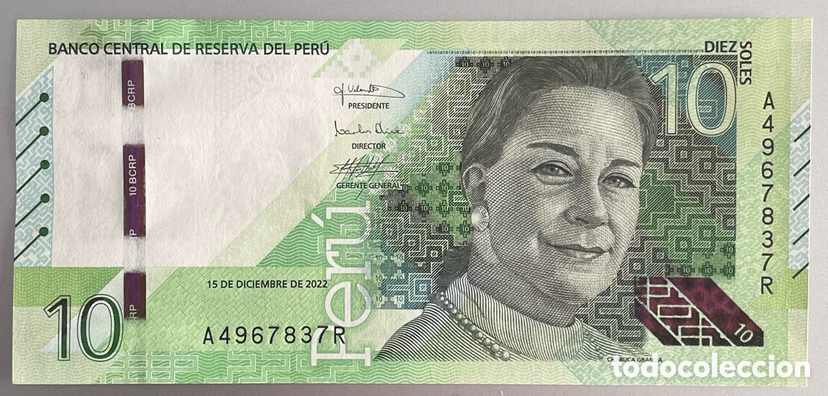 Billetes extranjeros: Per&uacute;. 10 soles. 2022 - Foto 1