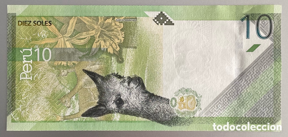 Billetes extranjeros: Per&uacute;. 10 soles. 2022 - Foto 2
