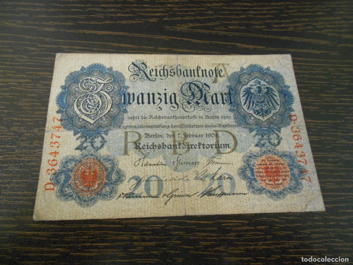 Billetes extranjeros: ALEMANIA-BILLETE-PICK 31-20 MARCOS-1908-BC