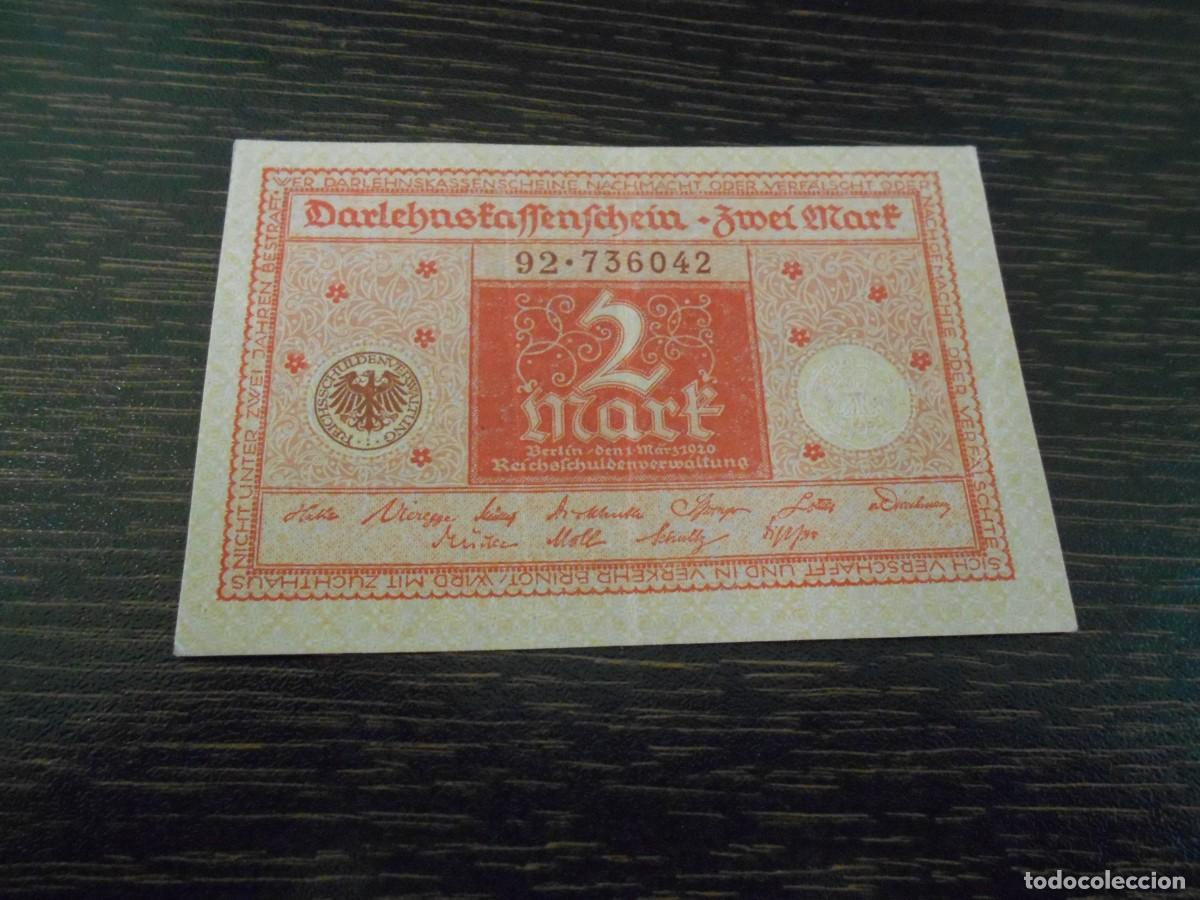Billetes extranjeros: ALEMANIA-BILLETE-PICK 58-2 MARCOS-1920-MBC