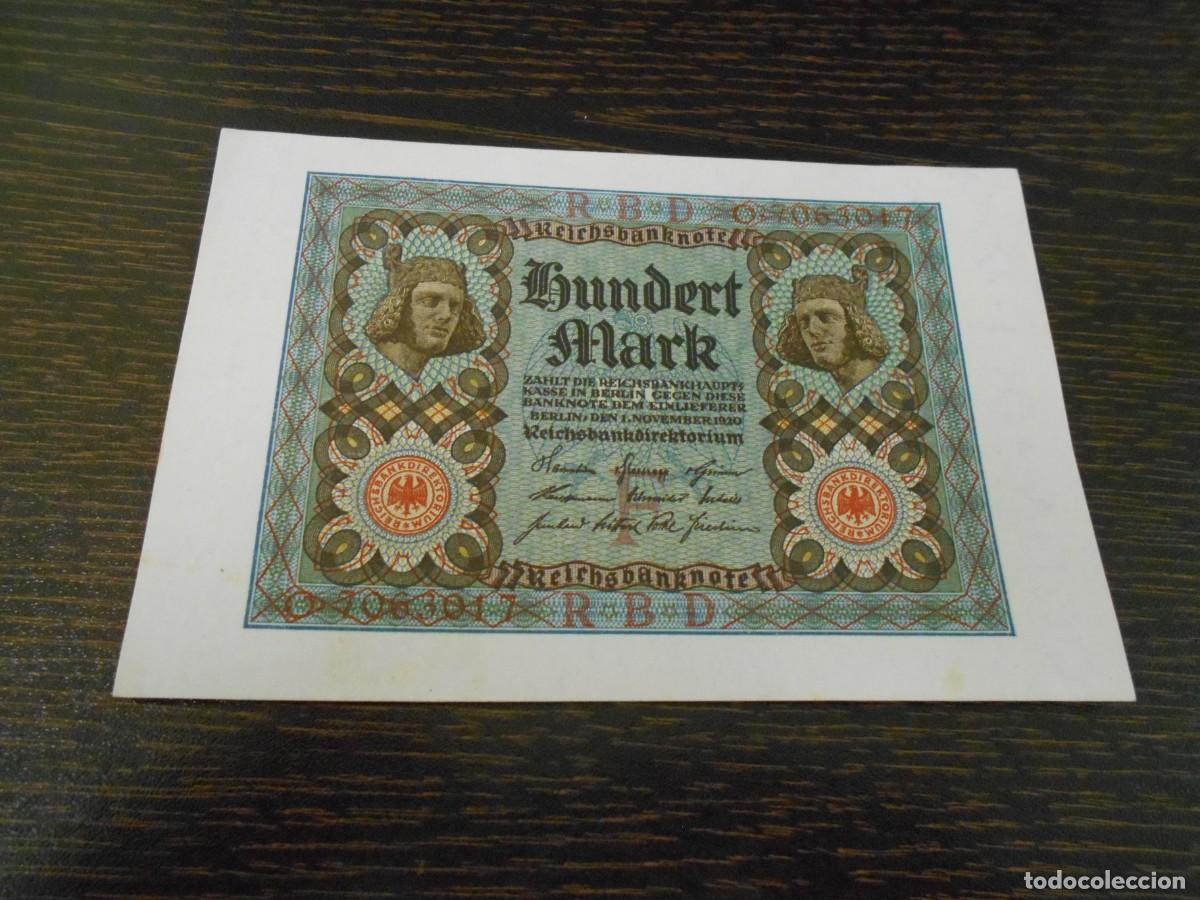 Billetes extranjeros: ALEMANIA-BILLETE-PICK 69a-100 MARCOS-1920-EBC+