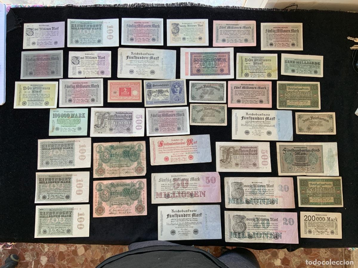 Billetes extranjeros: Lote de 39 billetes de la 1&ordf; guerra mundial, alemania, inflacion entre 1910 a 1923.